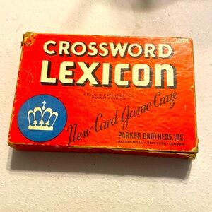 Vintagr 1937 Parker Brothers Crossword Lexicon 53 card game